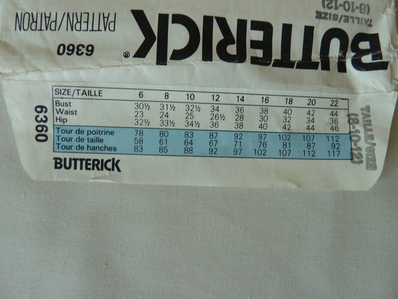 Butterick 6360 Misses/' Dress Classic Blouson Elasticized Waist Vintage 1980/'s New