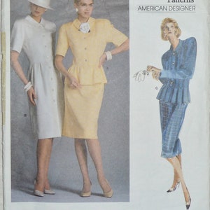 Vogue 1862 Dress Top Skirt Albert Nipon Vintage 1987 sz 12