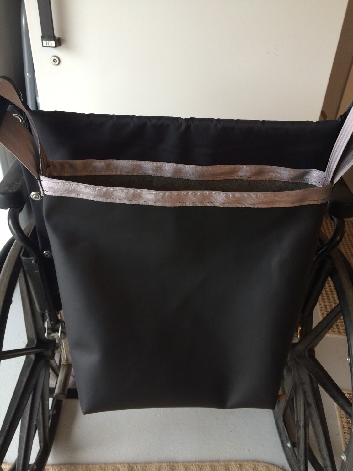 Wheelchair bag wheelchair tote black faux leather Etsy