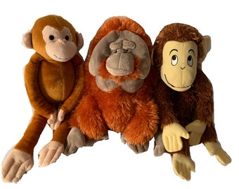Monkey Brand New Plush Crazy Eye Creatures Soft Toy 7" 