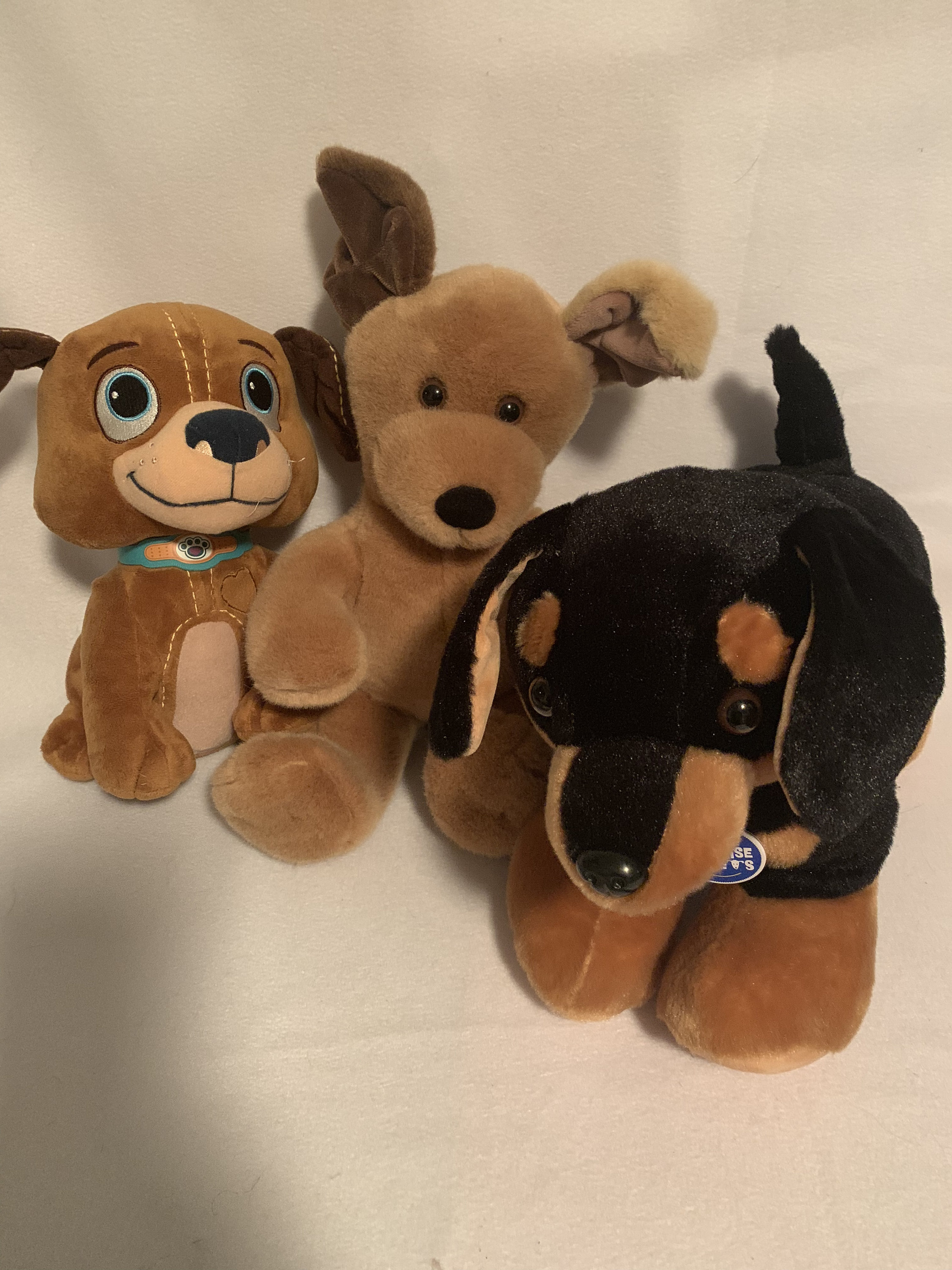 Weighted stuffed animal small plush dog, 3lb 12” long weighted lap pad