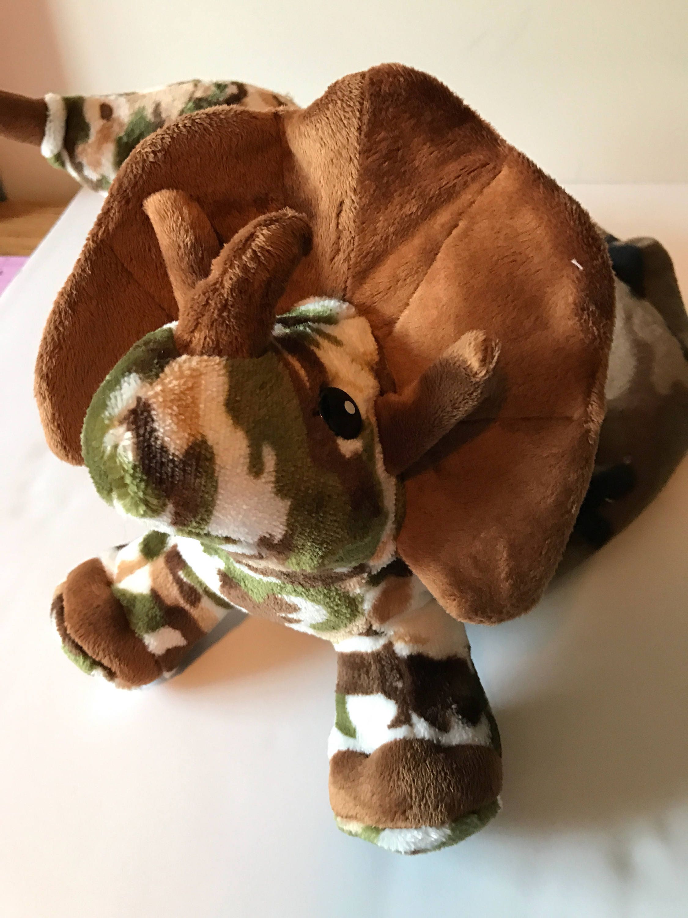 Weighted stuffed animal shoulder wrap, dinosaur triceratops, 2 lbs
