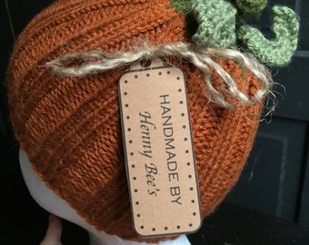 Gorro de calabaza tejido para bebé o niño pequeño