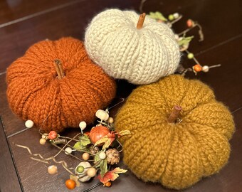 Handmade Knit Pumpkin, Fall Home Decor