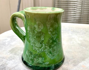 Copper green crystalline mug