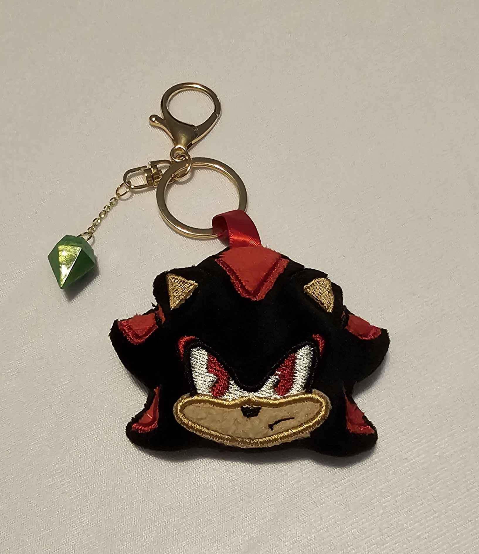 Shadow Ball Keychain Shadow the Hedgehog Plush Keychain Sonic Charm Handmade Gamer Gift ...