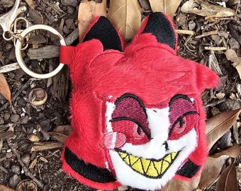 Hazbin Hotel Alastor Keychain Radio Demon Embroidered Charm Anime Accessory Gift