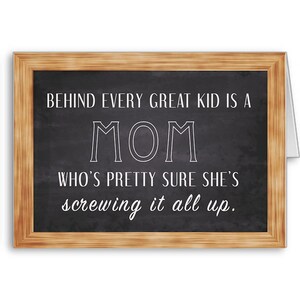 Biglietto per la festa della mamma migliore Cartolina per la mamma Nuova mamma Mamma Fail Dietro ogni bambino grande c'è una mamma che è abbastanza sicura.... Invia pensieri positivi