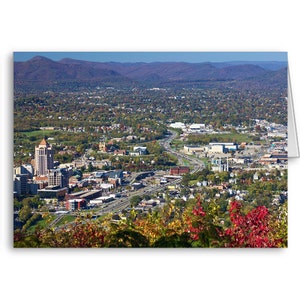 Roanoke Virginia, Roanoke Star View, Scenic Card, Downtown View, Party Invitation, The Star City, Mill Mountain, Invia pensieri positivi