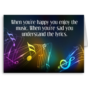 Scheda preventivo, scheda musicale, scheda di incoraggiamento, quando sei felice ti piace la musica. Quando sei triste...., Invia pensieri positivi