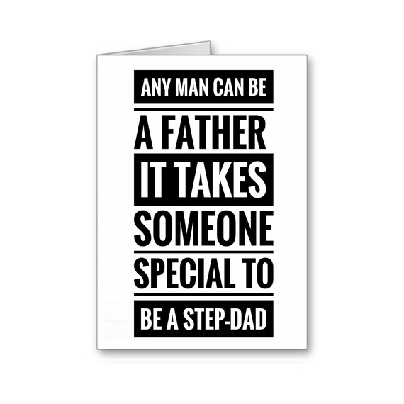 Stepdad Card, Father's Day Card, Step-Father Card, Father's Day Stepdad, Anyone Can Be A Father....,Send Positive Thoughts