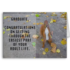 Biglietto di laurea divertente, Classe del 2021, Congratulazioni divertenti, Grad della scuola superiore, grado universitario, parte più facile, vita adulta, invia pensieri positivi