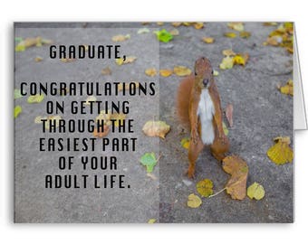 Funny Graduation Card, Class of 2021, Funny Congratulation, High School Grad, College Grad, Easiest Part, Adult Life, Send Positive Thoughts