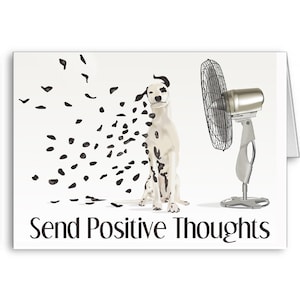 Stuur positieve gedachten kaart, Dalmatische kaart, lege wenskaart, Goede Vibes Kaart, Inspirerende Kaart, Motiverende Kaart, Think Positive