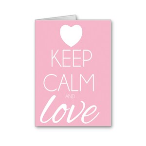 Mantenere la calma e l'amore, carta d'amore, biglietto di San Valentino, Per fidanzato, Per ragazza, Carta Anniversario, Moglie, Marito, Invia Pensieri Positivi