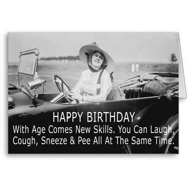 Funny Birthday Card for her, Girlfriend, Mom,Best Friend,Birthday Quotes,50th Birthday, 60th Birthday, Funny Old Lady,Send Positive Thoughts