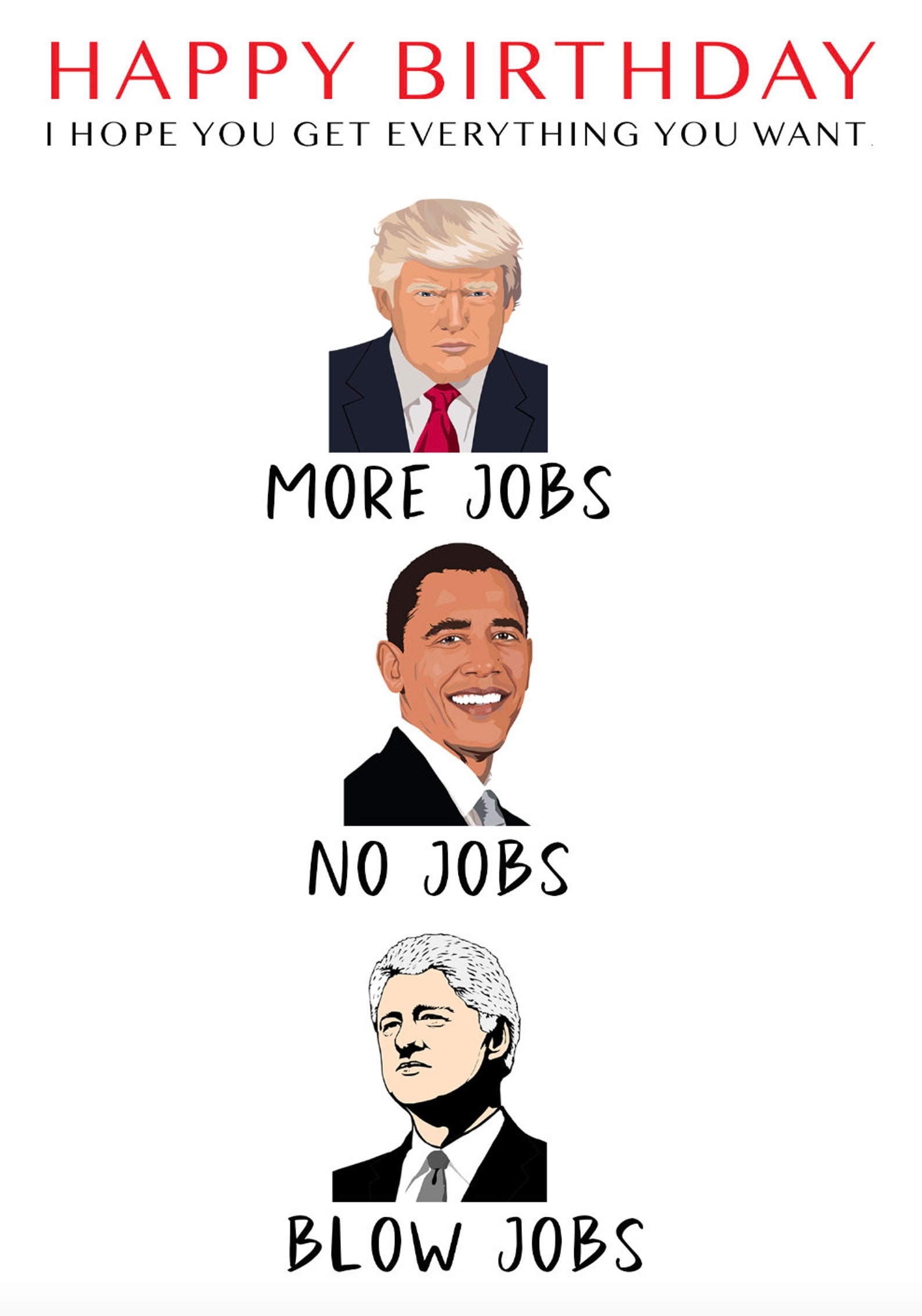 Trump Birthday Card Funny Trump Card Naughty Card Political - Etsy