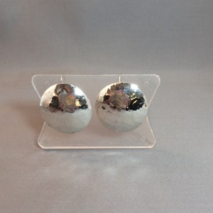 Vintage sterling silver large hammered earrings