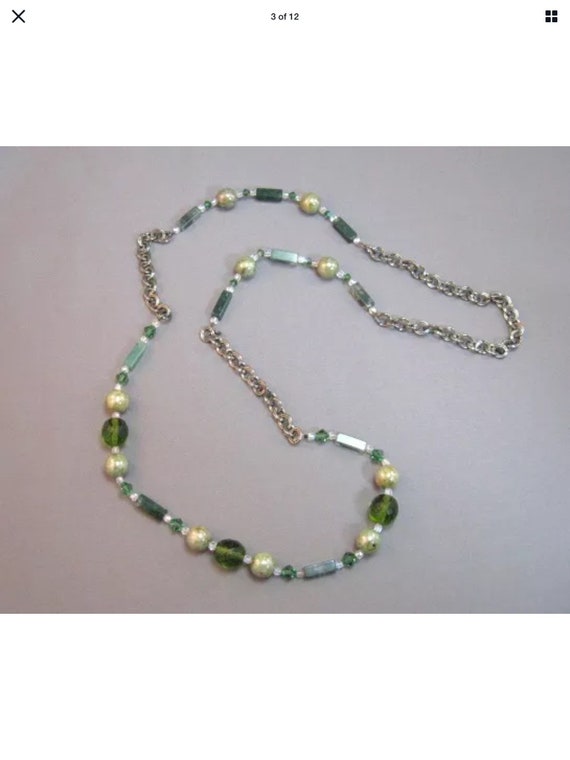 MOSS GREEN FRESHWATER Pearl Necklace Freshwater Pearl Holiday gift for Women Cloisonne Cloisonne Amulet Sterling Silver Glass Pearl