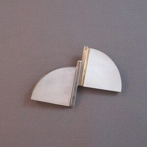 Sterling Silver Mother of Pearl handmade brooch pin
