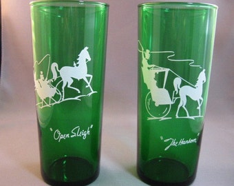 Vintage mid-century green Gay Nineties glasses