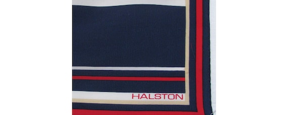 Vintage 1970s HALSTON RED LABEL Silk Scarf Stripe… - image 2