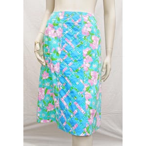 Vintage 1970s LILLY PULITZER Skirt Floral Print with Lattice Panel