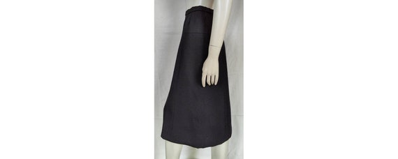 Vintage 1970s GIVENCHY Skirt Black Wool UNWORN Pa… - image 2