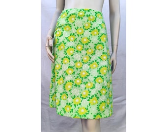 Vintage 1970s LILLY PULITZER Skirt Green Floral & Butterfly Print