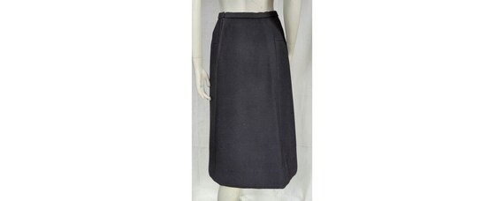 Vintage 1970s GIVENCHY Skirt Black Wool UNWORN Pa… - image 3