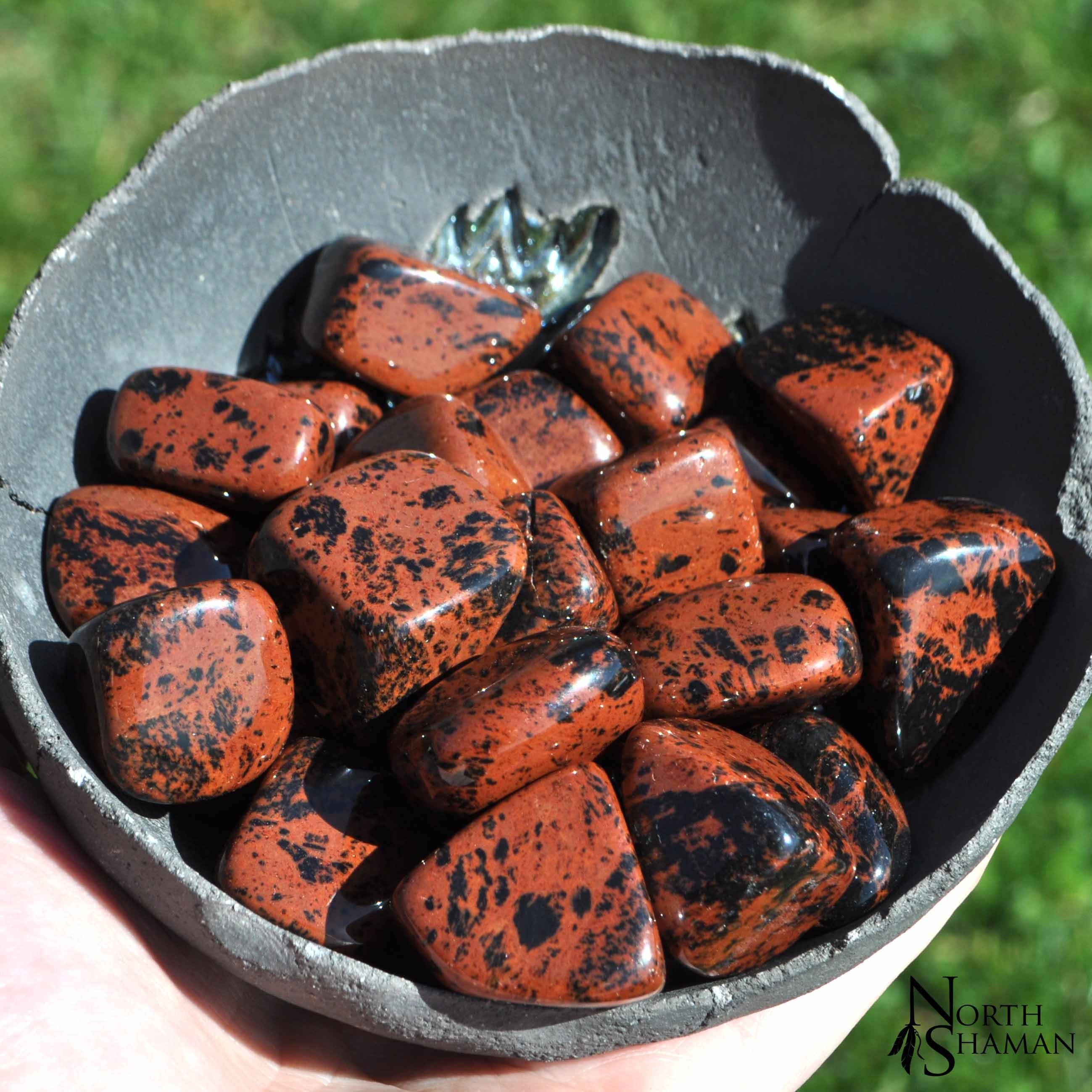 Pierre Roulée Jaspe Acajou , Pierre Marron Rouge Tachetée Noire Roulée