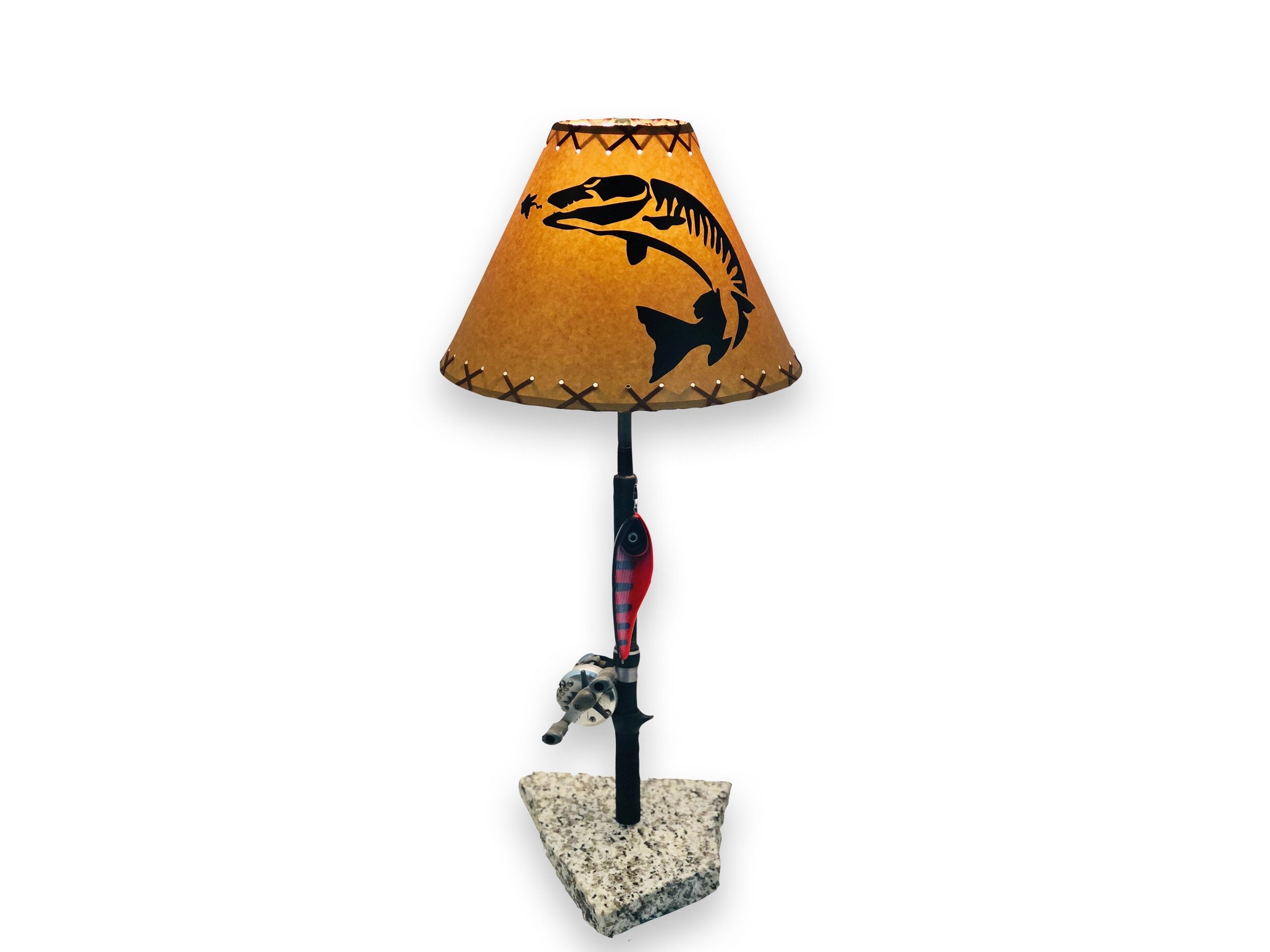Fishing Lamp, Fishing Decor, Cabin Decor, Fishing, Fishing Pole Lamp,  Unique Lamps, Nightstand Lamp, #1563