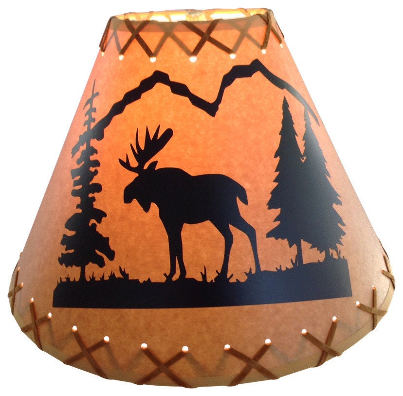 Moose Lamp Shade, Rustic Lamp Shade, Lodge Decor, Cabin Decor, Cabin Lamp  Shade, 12 