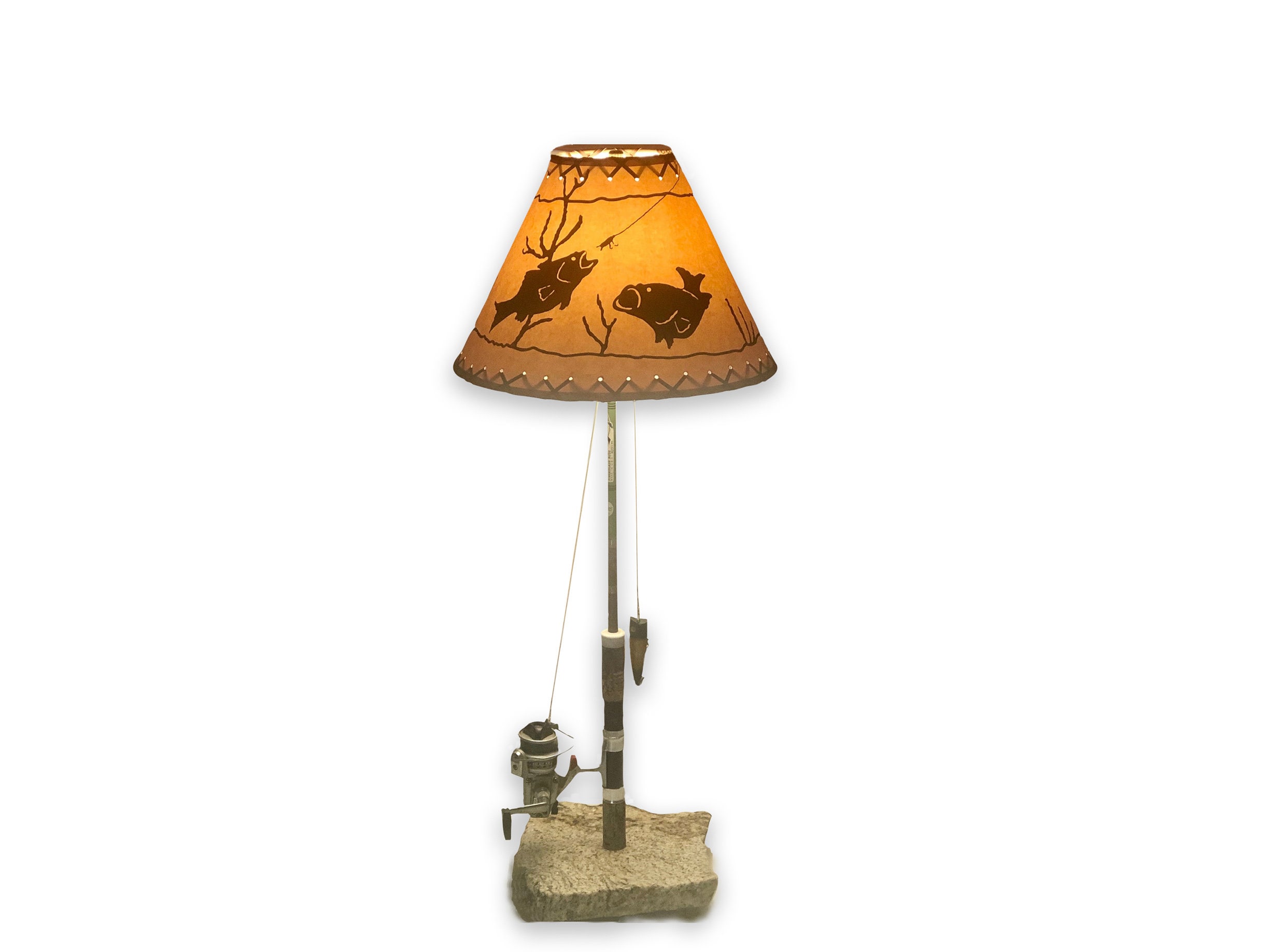 Fishing Lamp, Fishing Decor, Cabin Decor, Fishing, Fishing Pole Lamp,  Unique Lamps, Nightstand Lamp, #1758