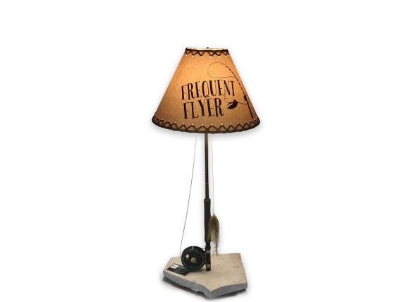 Fishing Lamp, Fishing Decor, Cabin Decor, Fishing, Fishing Pole Lamp,  Unique Lamps, Nightstand Lamp, #1754