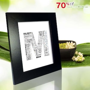 Positive Worte beginnen mit dem Buchstaben M - Alphabet M, Monogramm Buchstabe, Typografie, printable Poster, personalisiert oder Sofortdownload (P0013)