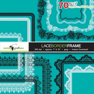 May include: Set of six black and white lace border frames. The frames are 7 inches and 12 inches in size. The frames are 300 dpi and are in jpeg format. Instant download.