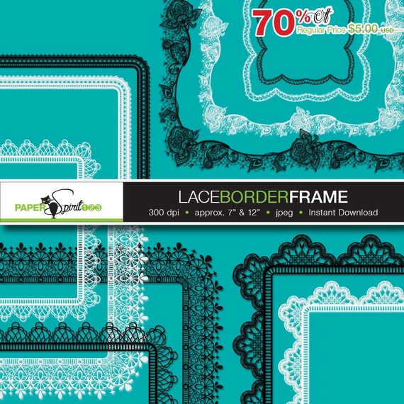 Lace Borders Round, Oval, Square, Rectangle Frames, 6 Designs, 48