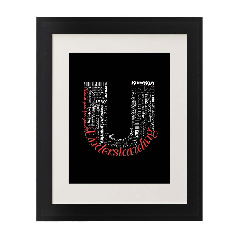 Positive words start with Letter U Alphabet U monogram | Etsy