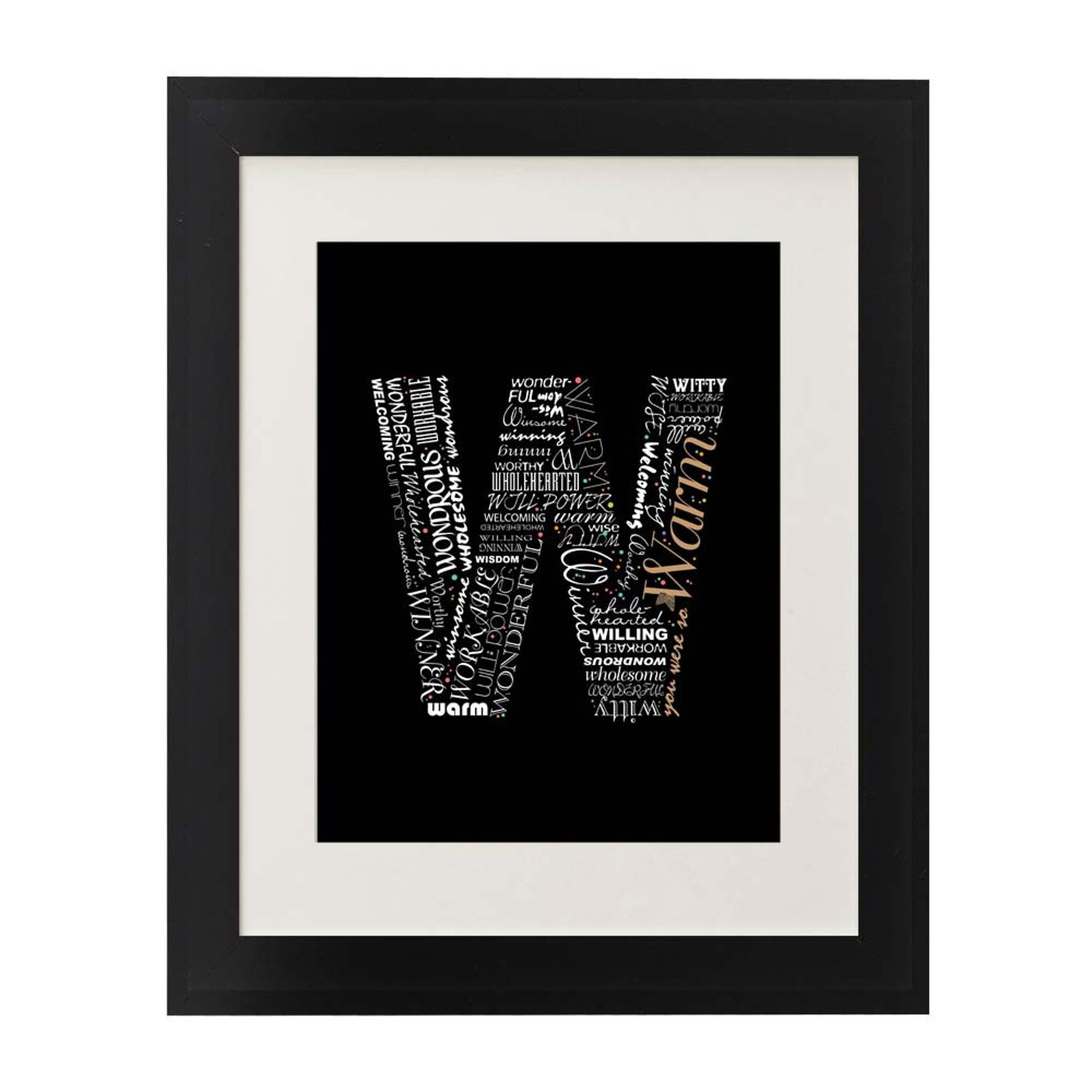Positive Words Start With Letter W Alphabet W, Monogram Letter
