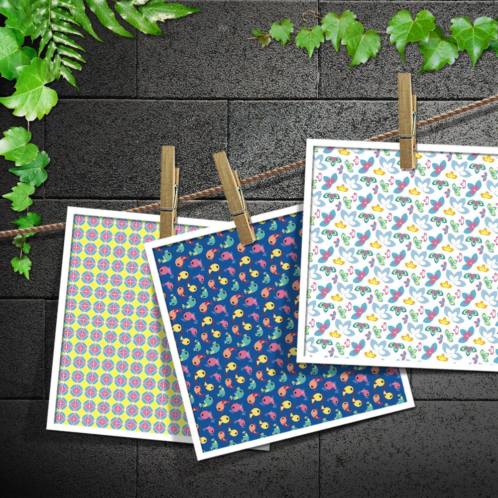 Spring Garden / Floral Pattern Digital Paper, Pastel Colour, 16 Pages ...