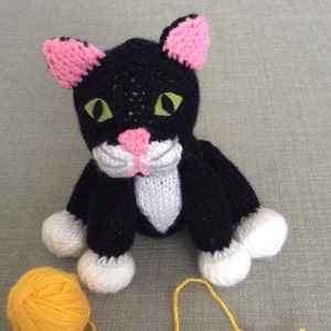 Cat Soft Toy KNITTING PATTERN / Kitten Halloween Knit Plushie / Animal Stuffie Tutorial / Amigurumi Childrens Gift / PDF Download