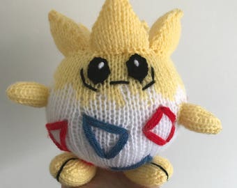 Togepi knitting pattern pokemon pattern knit knitted plushie toy amigurumi pdf pattern