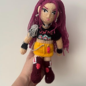 K-pop Mira Doll KNITTING PATTERN / Demon Hunters Knit Toy tutorial / Knitted Amigurumi Childrens Gift / Kids Huntrix Plush