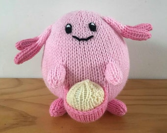 Chansey pokemon knitting pattern soft toy pokemon amigurumi pink animal toy pattern plushie