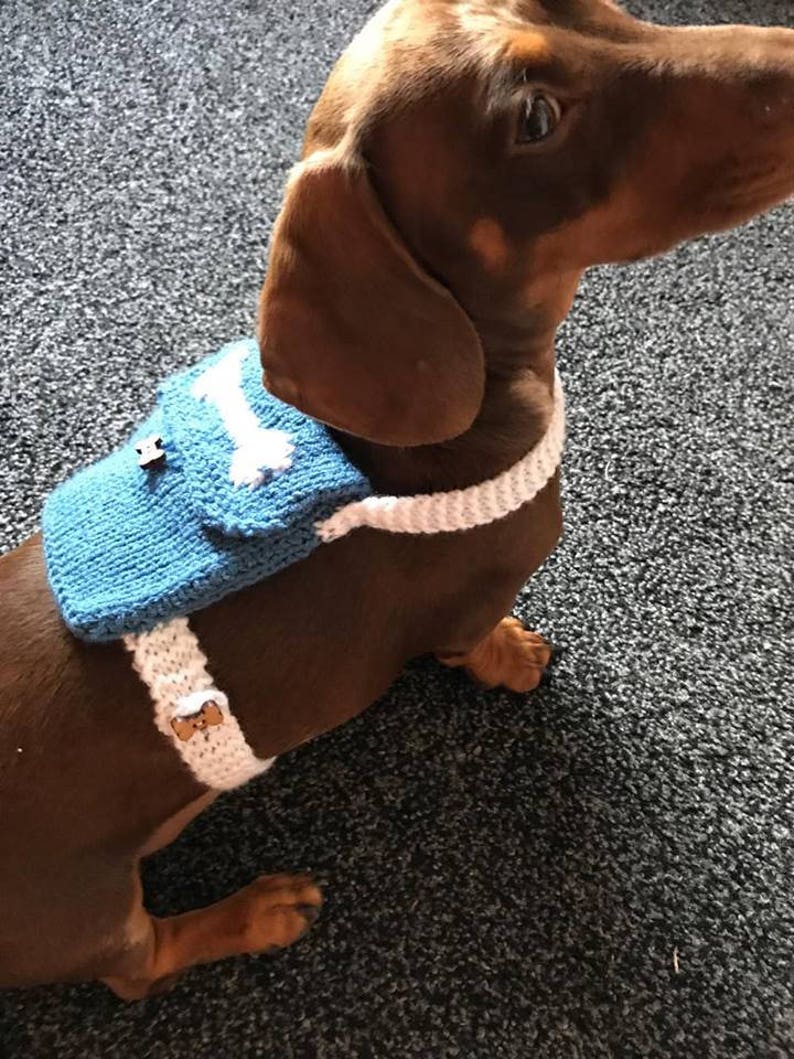 Knitting Pattern Small Dog Backpack Back Pack Bag Dog Etsy