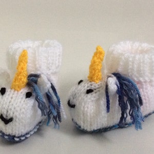 Unicorn baby booties knitting pattern animal baby boots shoes socks boy baby girl baby slippers winter gift image 5