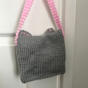 Kids Cat bag Knitting pattern Girls handbag purse tutorial crochet animal girls gift pdf download imagem 4