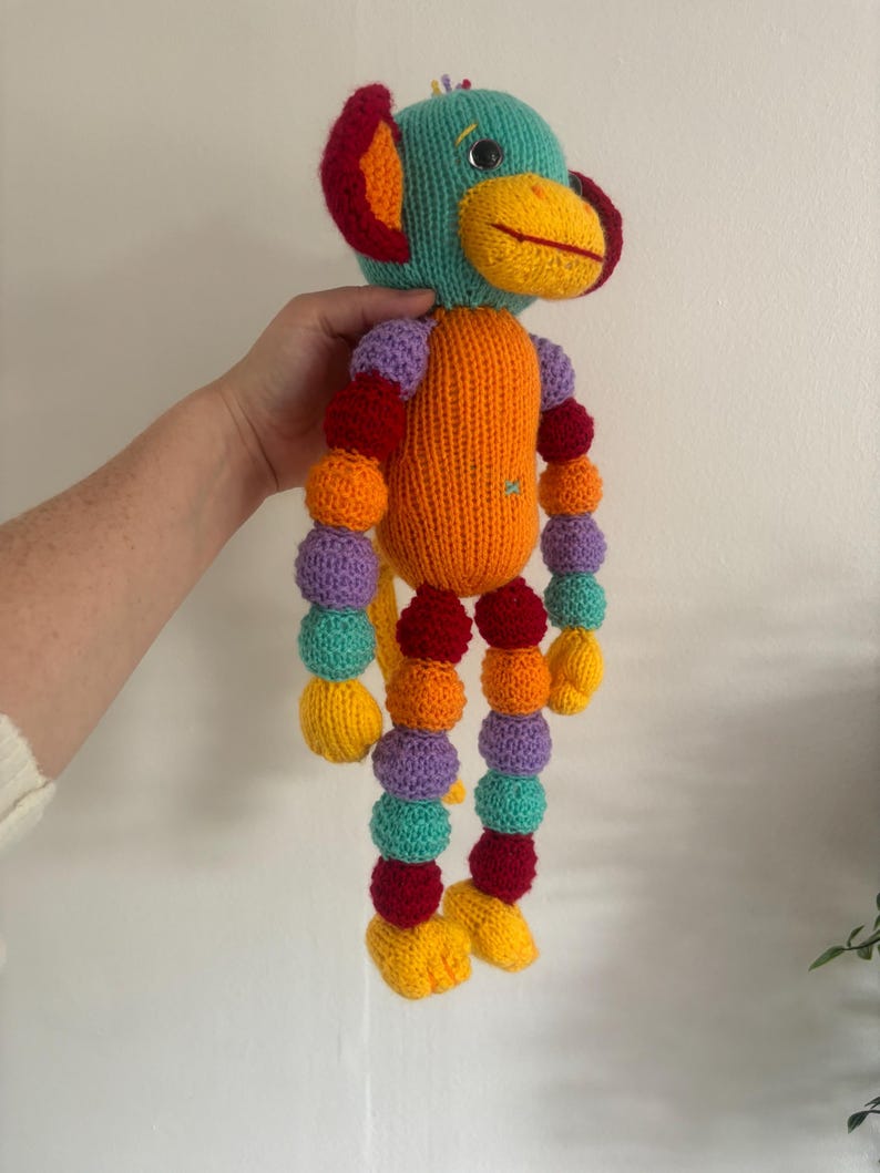 Monkey Toy Pattern Rainbow Monkey Toy Knitting Pattern / Animal Plushie PDF Download ...