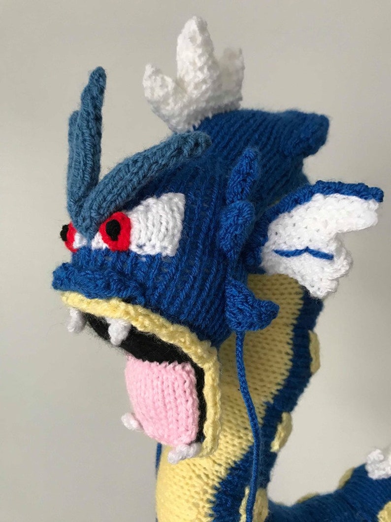 Gyarados pokemon knitting pattern soft toy pokemon amigurumi animal stuffed toy pattern dragon plushie cute image 3